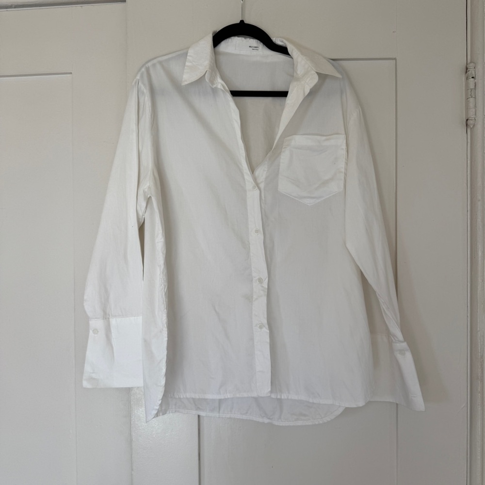 Cotton Candy White Button-Up Shirt